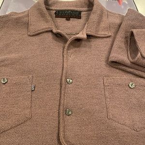 NWOT UFO Heavy cotton brown cardigan made in New York extra large